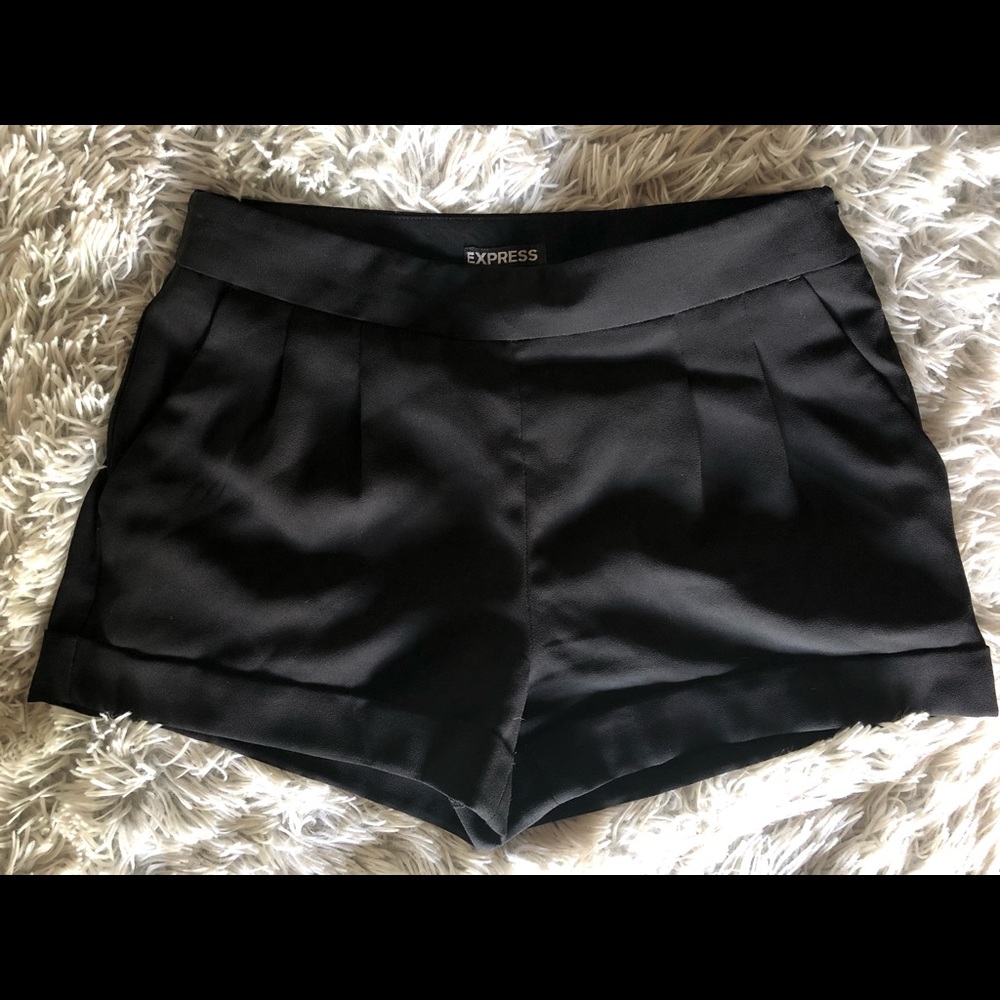 Express Side-Zip Black Shorts